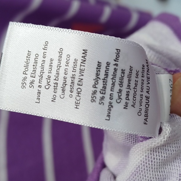 LuLaRoe Purple Cardigan with Pink Hearts & White Stripes, Light Sweater Jacket - Picture 9 of 9